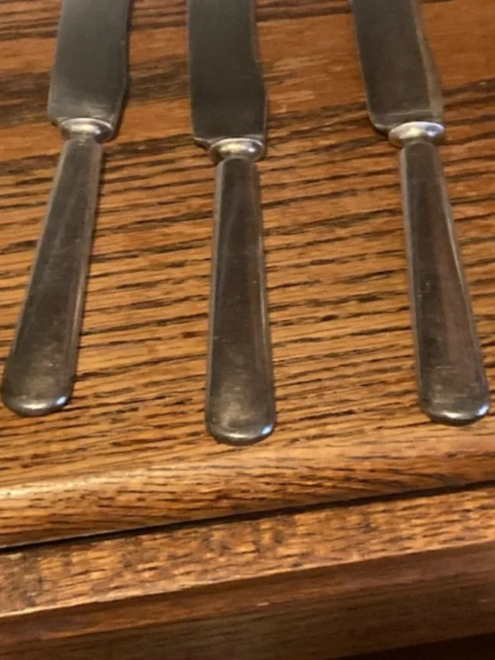 Set of 3 Silverplated Dinner Knives (Vintage: 1880-1905)